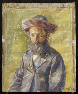 Obraz: Portrét Žida, olej na kartóne, rám, nečit. sign. - P00007