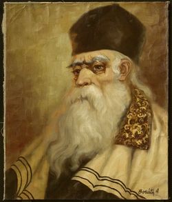 Obraz:A.Borúth:Portrét rabína,olej na plátne - P00055