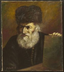 Obraz:A.Borúth:Portrét rabína,olej na plátne - P00053