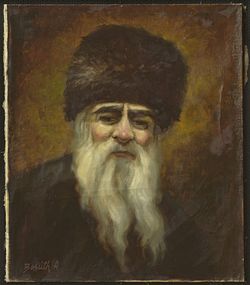 Obraz:A.Borúth:Portrét rabína,olej na plátne - P00056