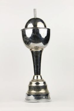 Trofej športová, pohár s vekom, plech pochromovaný - V00010/a,b